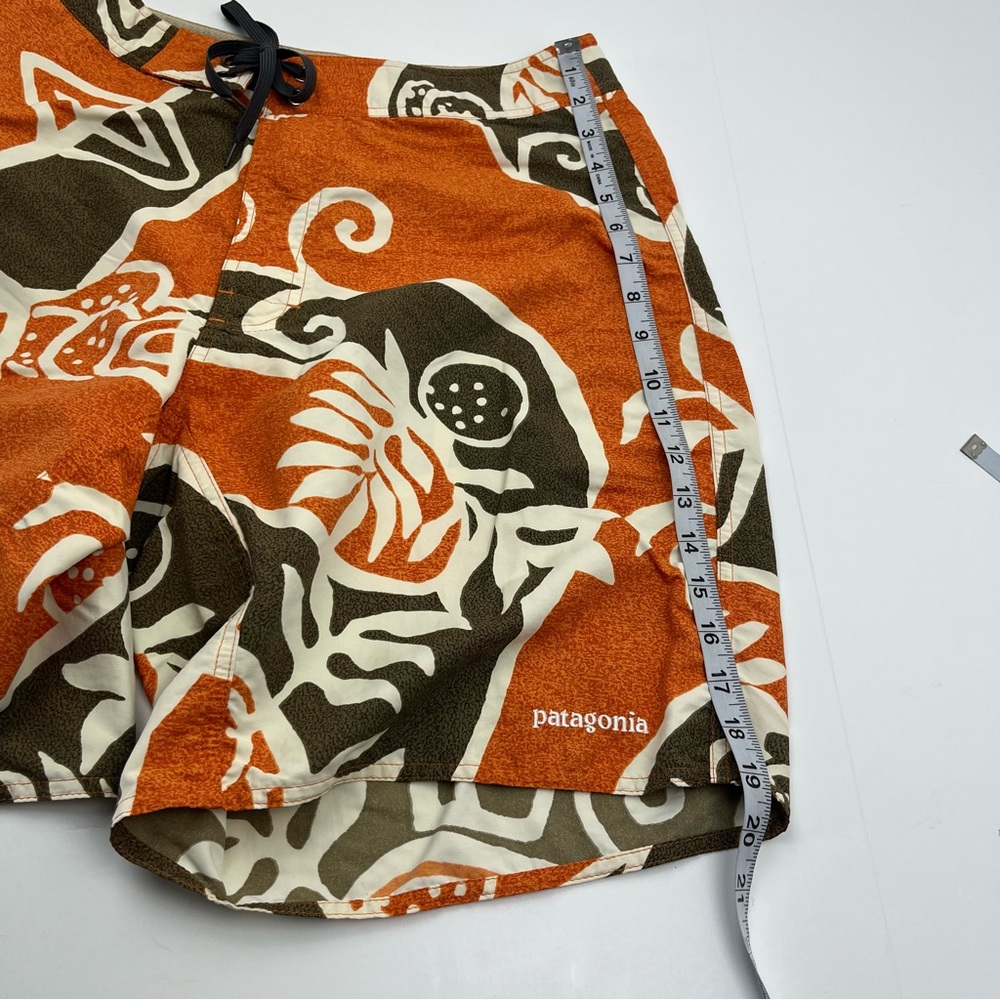 Patagonia Board Shorts Mens Size 31 Orange Drawstring Wavefarer‎ Swim Summer - Picture 7 of 11